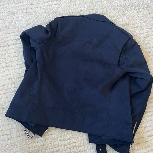 Theory Navy Blue Suede Jacket - Picture 5 of 5